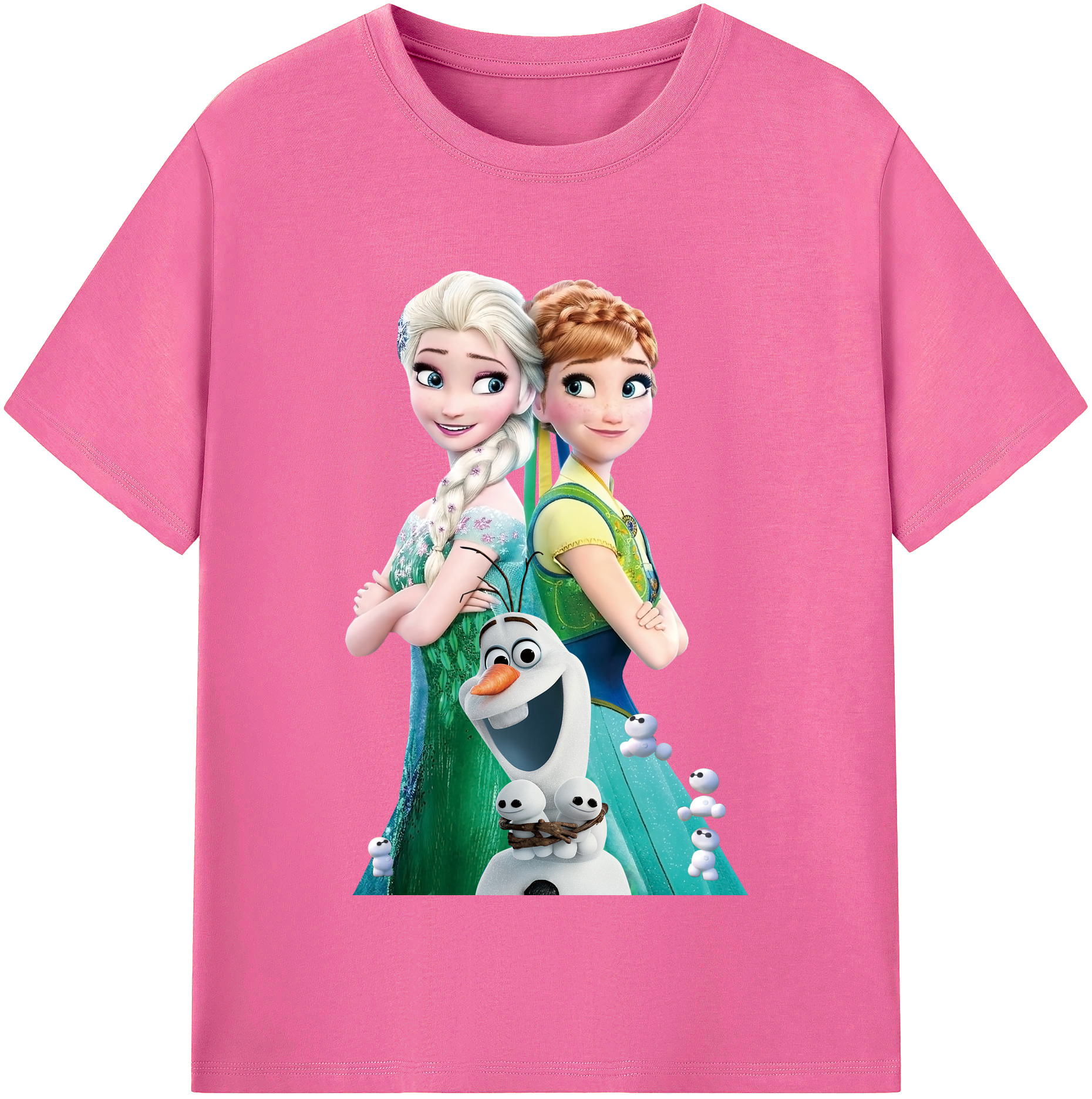 （画像用） アナと雪の女王 アンナ エルサ Frozen Anna Elsa レディースカジュアルプリントTシャツ（綿100％）